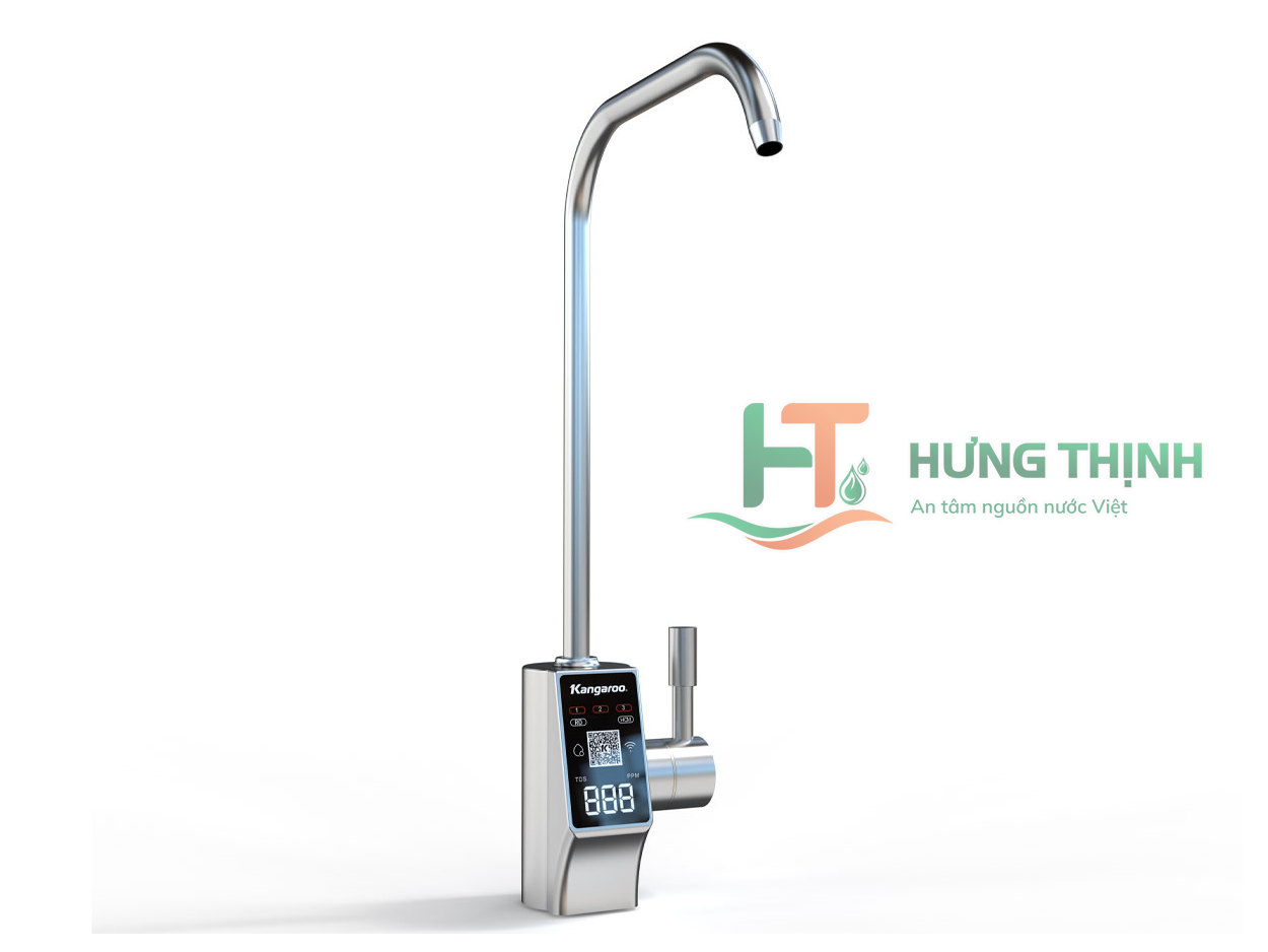 Máy lọc nước Kangaroo Hydrogen KG100US - thiết kế vòi điện tử thông minh hiển thị chỉ số TDS ngay trên vòi