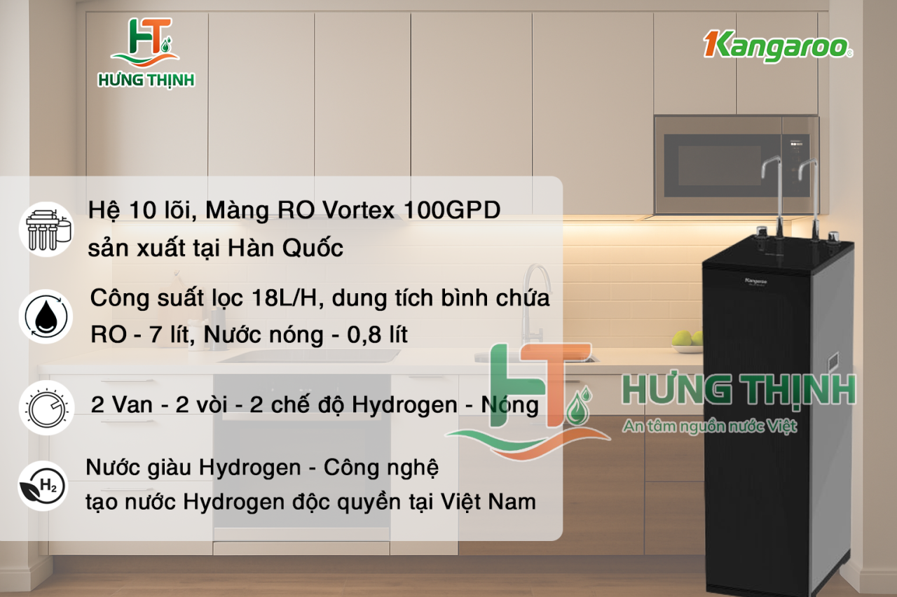 Máy lọc nước Kangaroo Hydrogen Infinity tích hợp nóng KG10A11
