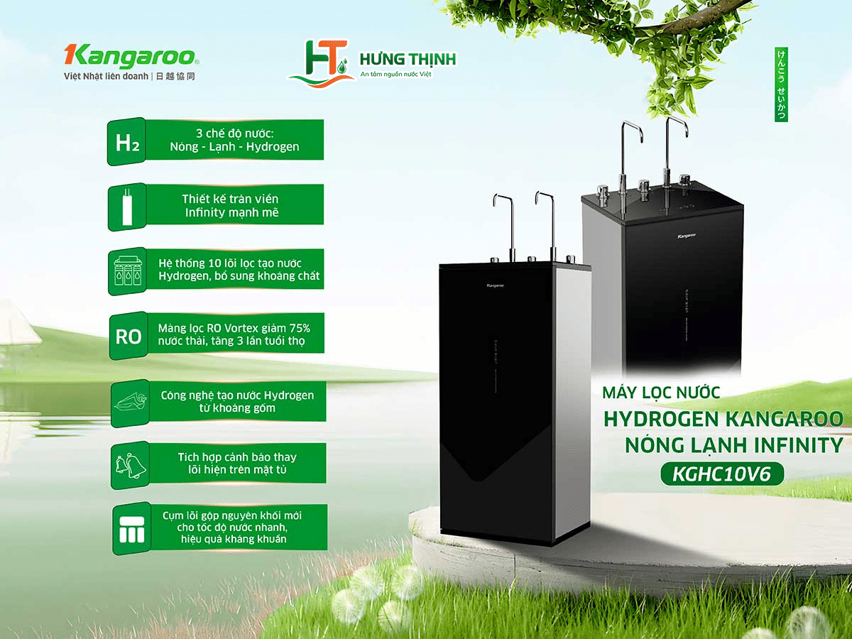 Máy lọc nước Kangaroo Hydrogen Infinity nóng lạnh KGHC10V6