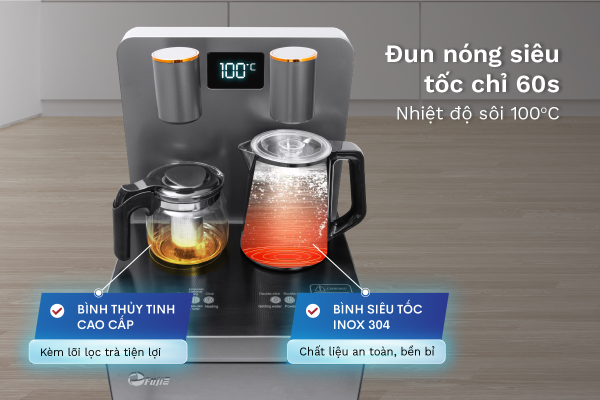 Cây nước nóng lạnh kết hợp bàn pha trà, cafe FujiE TBH1332E