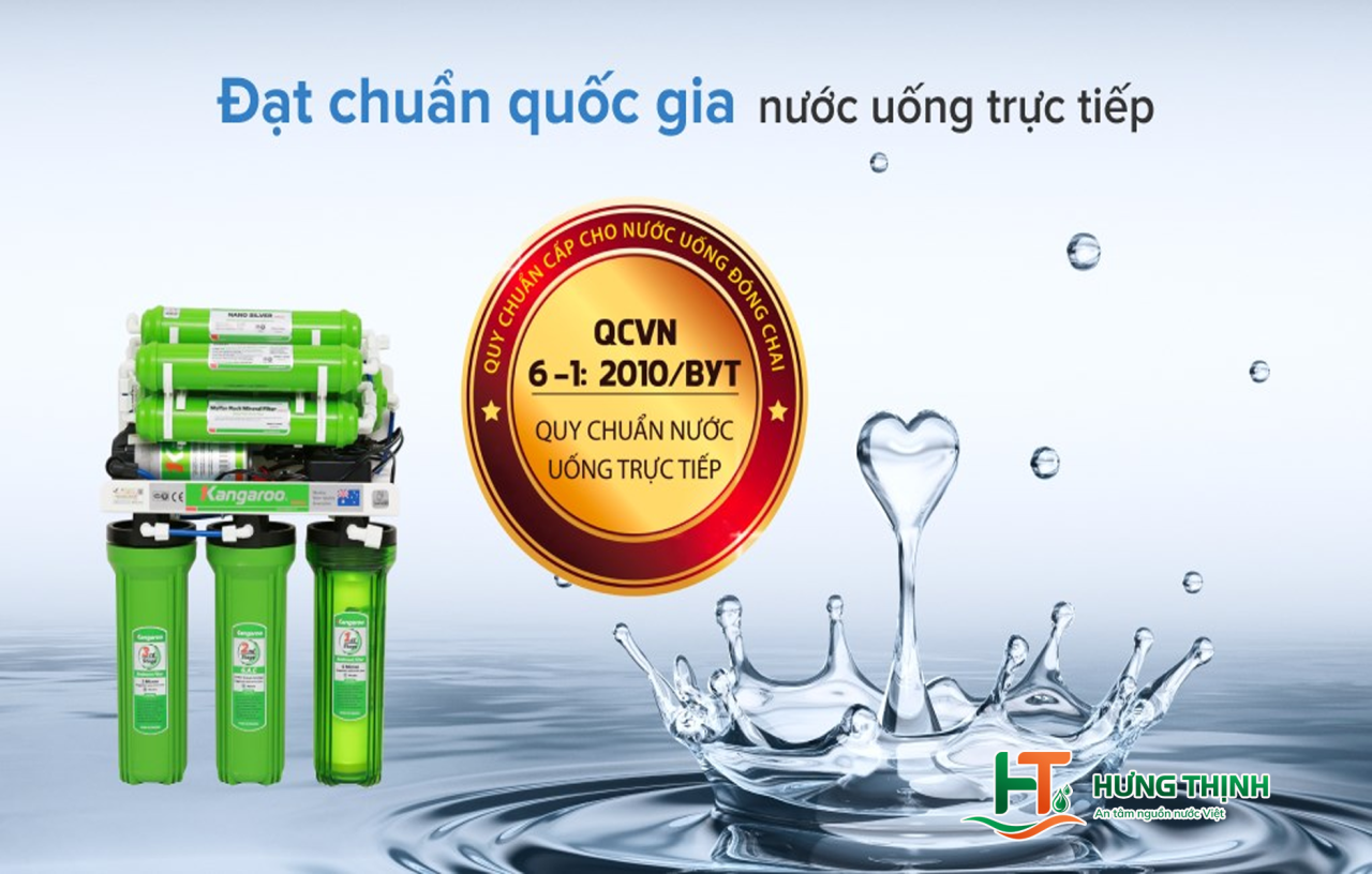 Máy lọc nước RO không vỏ Kangaroo KG110 9 lõi - Đạt chuẩn nước sạch quốc gia