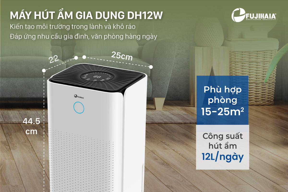 Máy hút ẩm dân dụng Fujihai DH12W