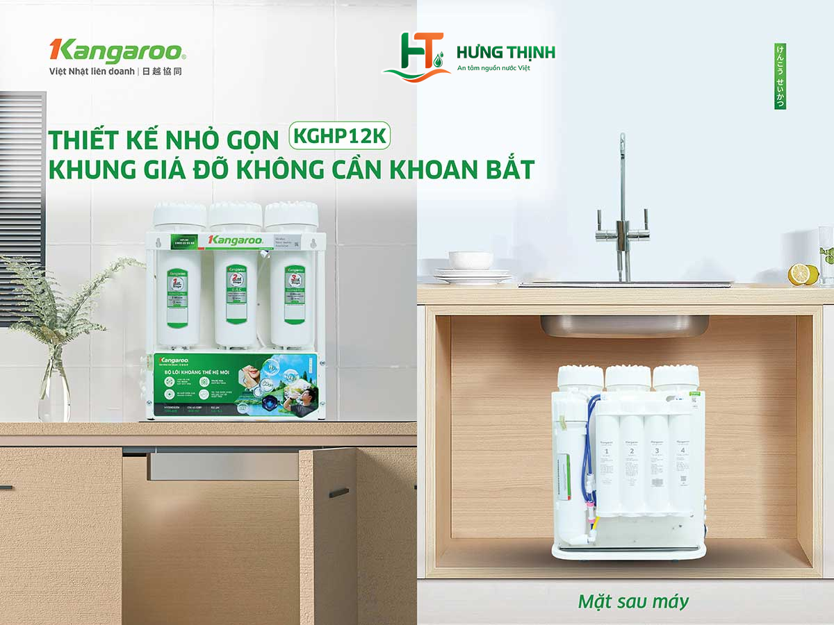 Máy lọc nước để gầm Kangaroo Hydrogen KGHP12K thiết kế nhỏ gọn