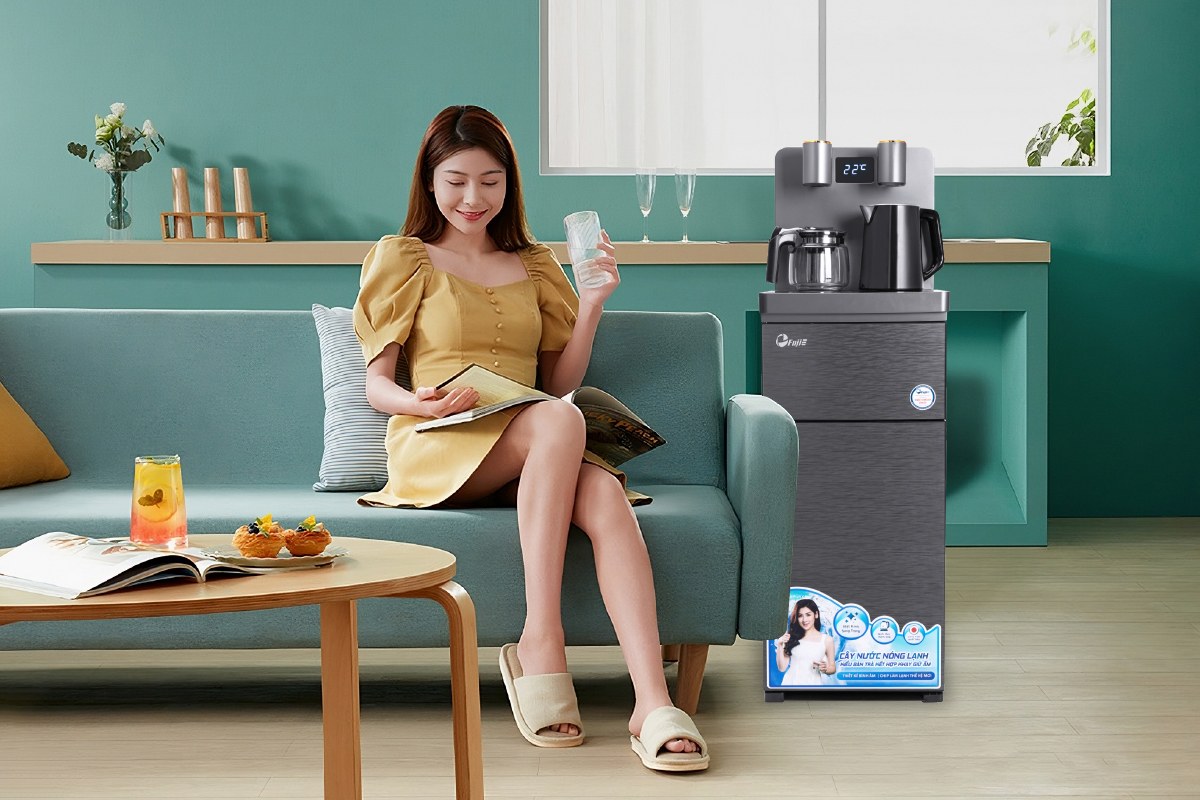 Cây nước nóng lạnh kết hợp bàn pha trà, cafe FujiE TBH1332E