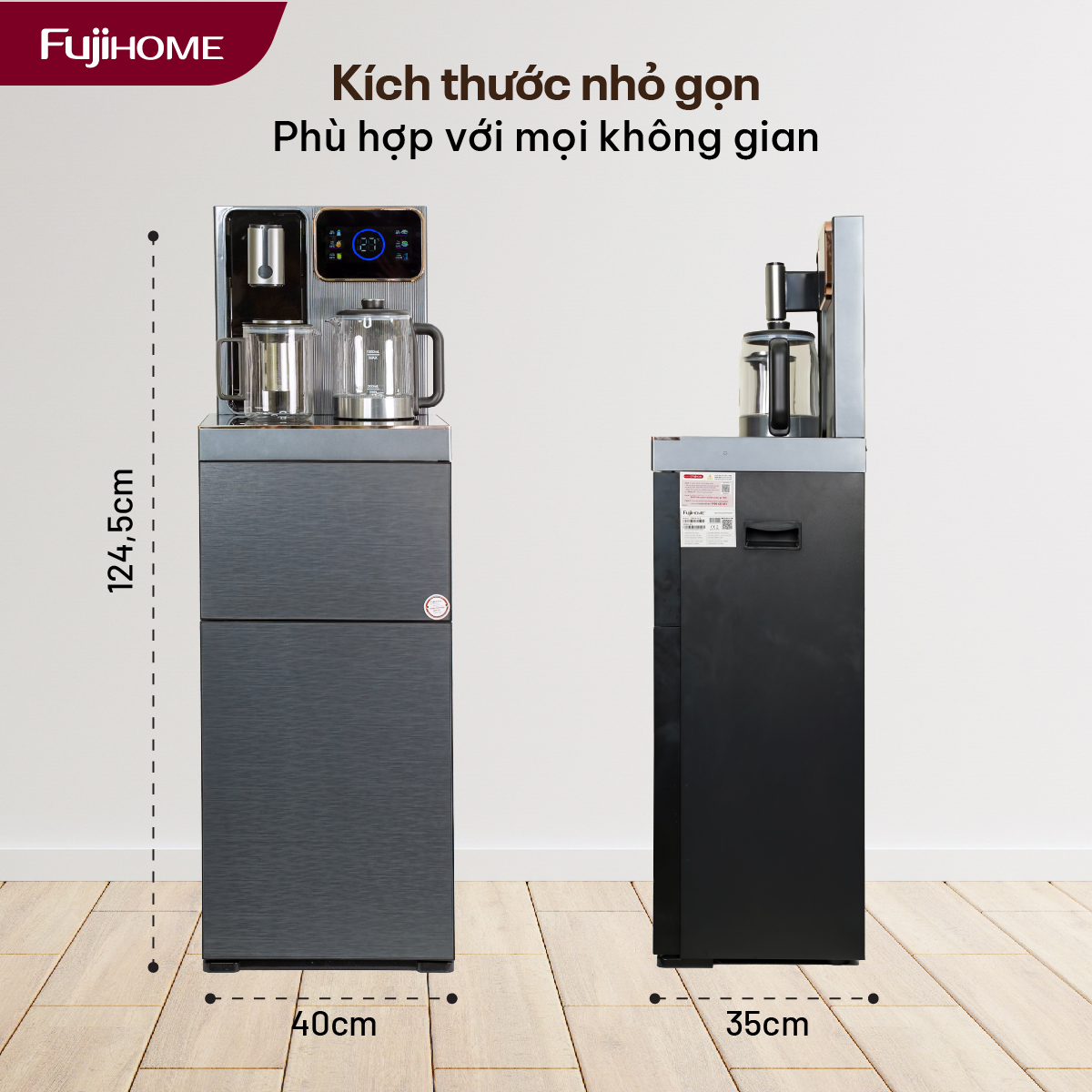 Cây nước nóng lạnh bàn trà có ngăn khử khuẩn UV Fujihome TB241UV