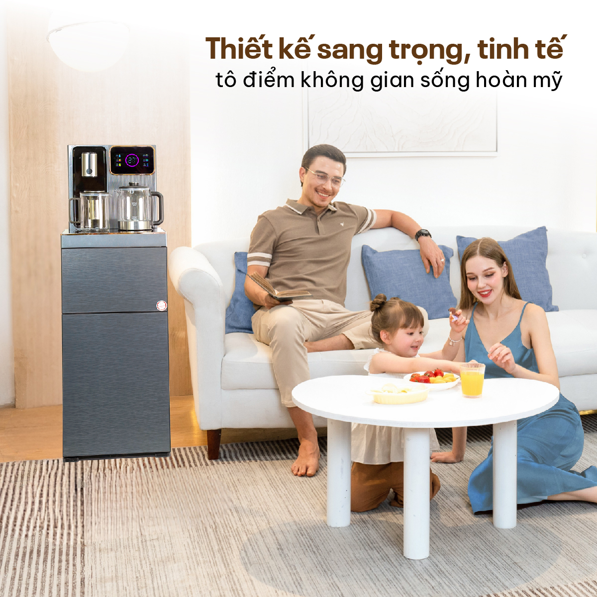 Cây nước nóng lạnh bàn trà có ngăn khử khuẩn UV Fujihome TB241UV