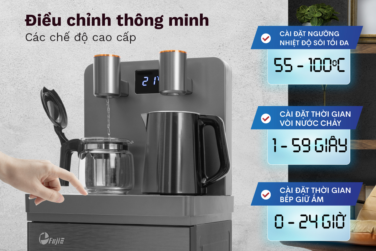 Cây nước nóng lạnh kết hợp bàn pha trà, cafe FujiE TBH1332E