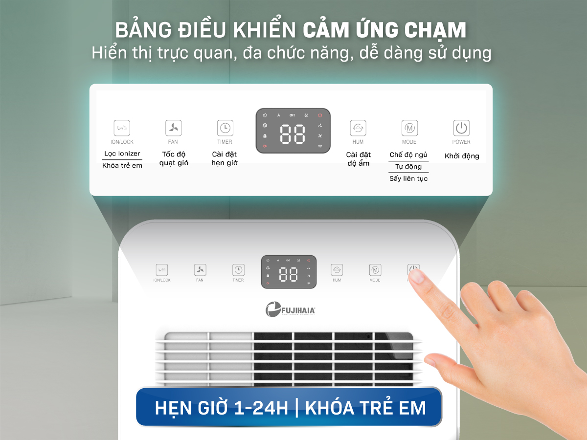 Máy hút ẩm dân dụng Fujihaia DH18CR