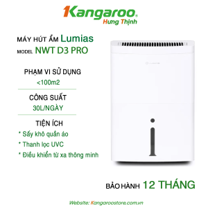 Kangaroo Hưng Thịnh – Tổng Kho Kangaroo Chính Hãng|Máy hút ẩm thông minh Lumias NWT D3 Pro 30L