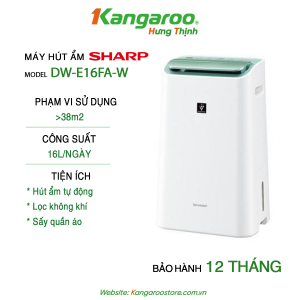 Kangaroo Hưng Thịnh – Tổng Kho Kangaroo Chính Hãng|Máy hút ẩm Sharp DW-E16FA-W