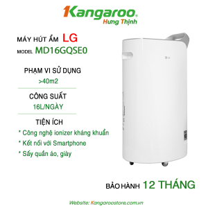 Kangaroo Hưng Thịnh – Tổng Kho Kangaroo Chính Hãng|Máy hút ẩm LG 16L – MD16GQSE0