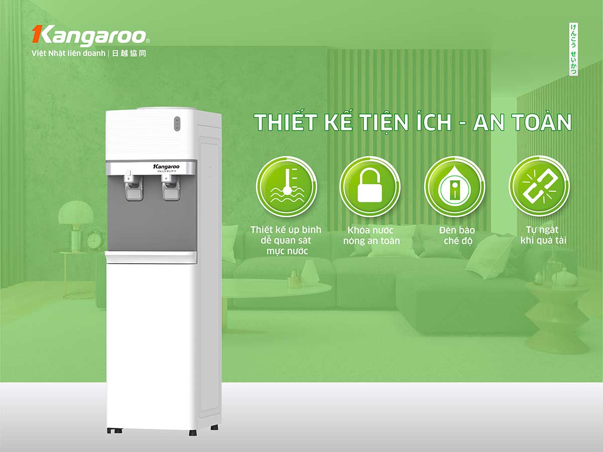 Cây nước nóng lạnh Kangaroo KG35A2 - Thiết kế tiện ích an toàn
