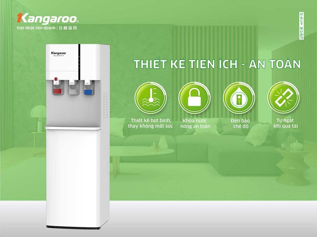 Máy làm nóng lạnh nước uống Kangaroo KG59A3 - Thiết kế tiện ích - an toàn 