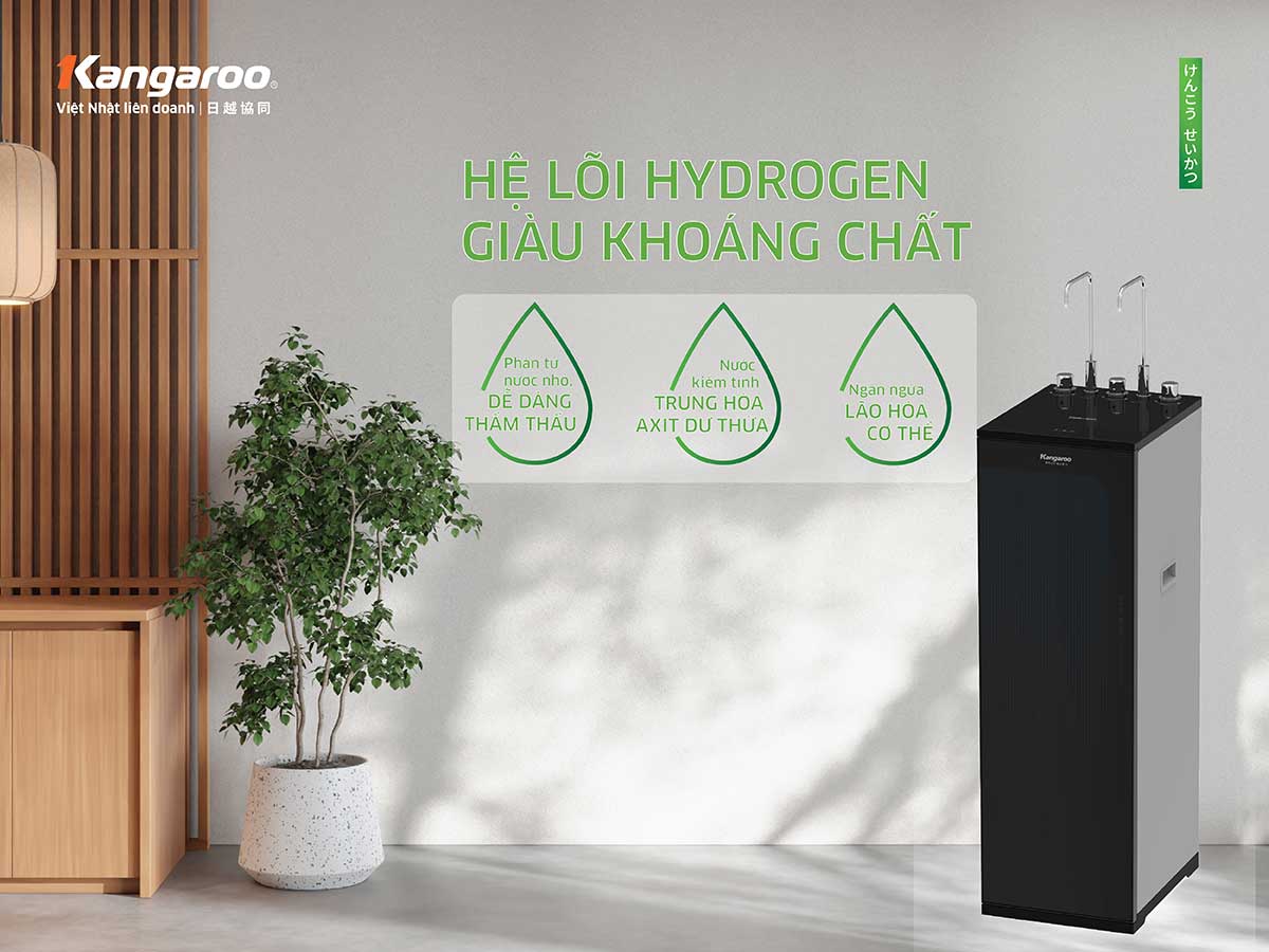 Hệ lõi Hydrogen giàu khoáng chất của máy lọc Kangaroo KG10A16