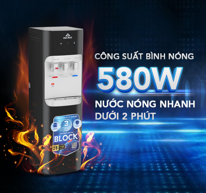 Cây nước nóng lạnh HHC385 làm nóng trong 2 phút
