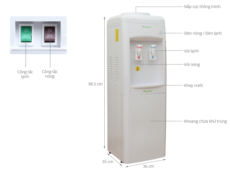 Cây nước nóng lạnh Kangaroo KG34C