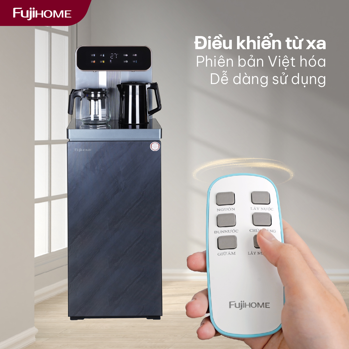 Cây nước nóng lạnh kết hợp bàn pha trà, cafe Fujihome TB243A