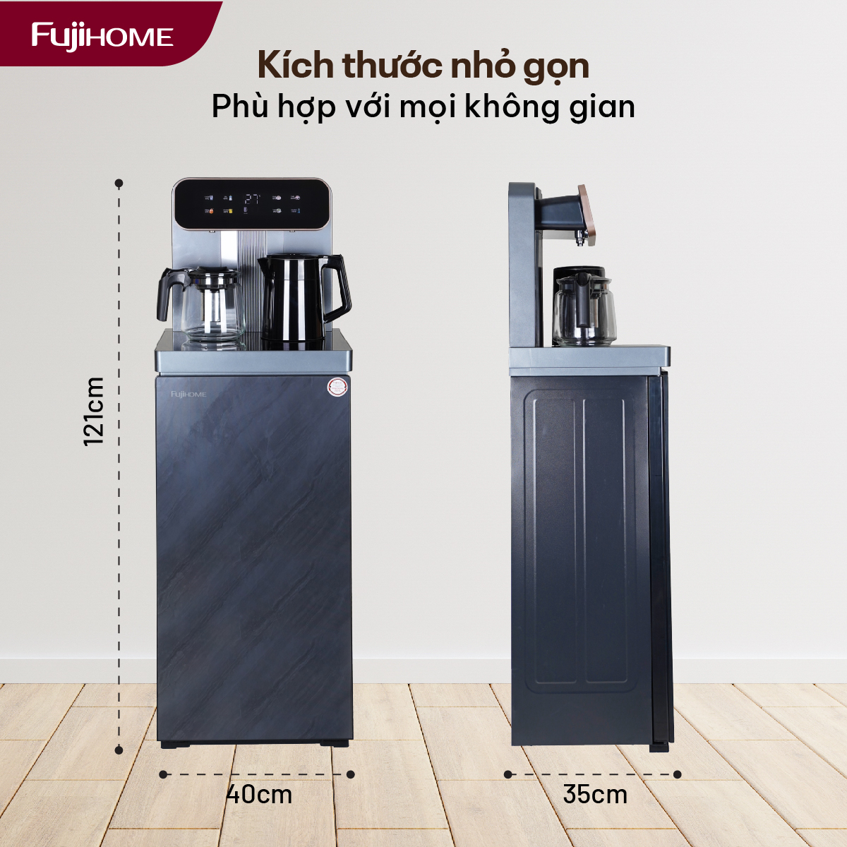 Cây nước nóng lạnh kết hợp bàn pha trà, cafe Fujihome TB243A
