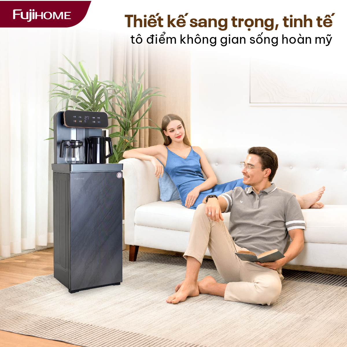 Cây nước nóng lạnh kết hợp bàn pha trà, cafe Fujihome TB243A