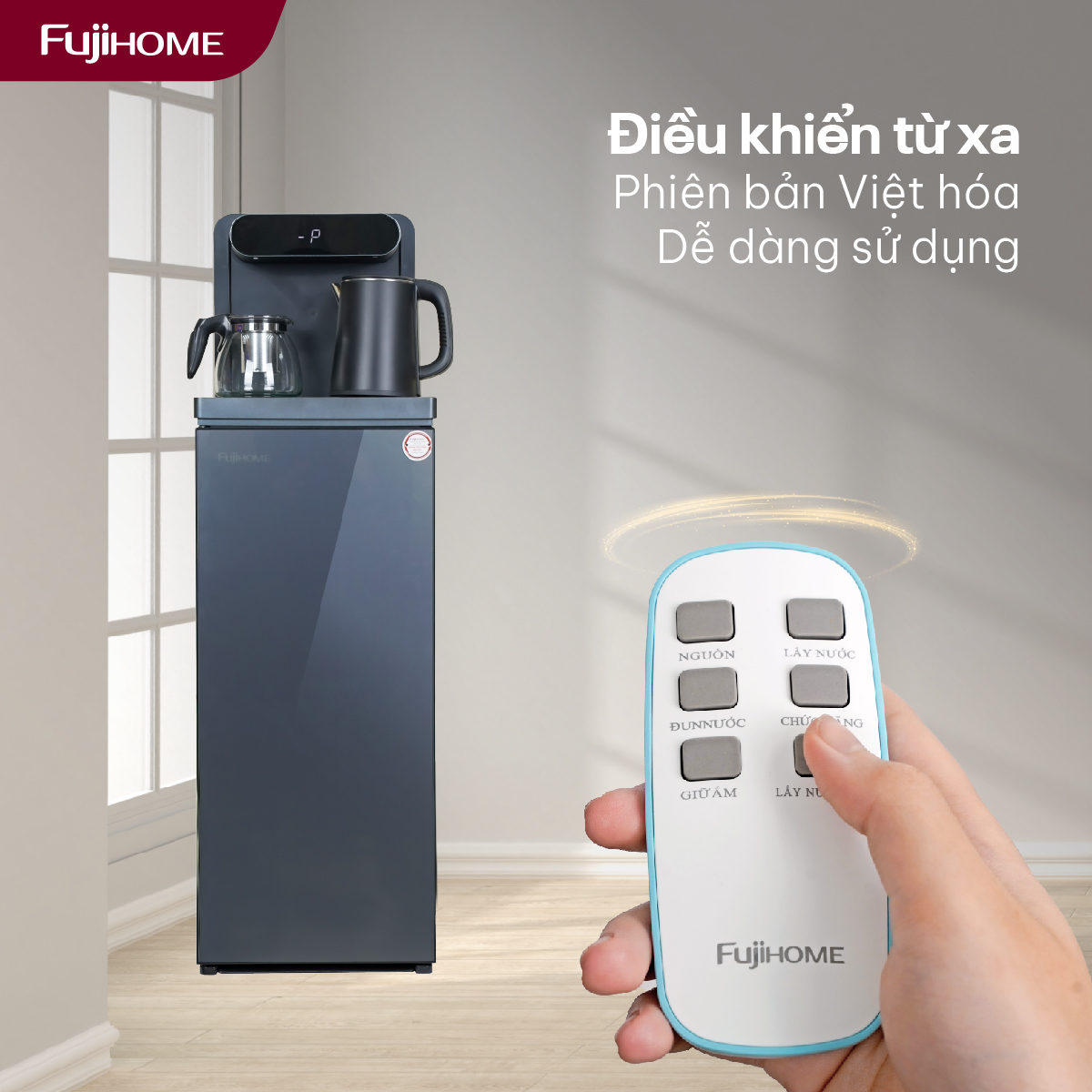 Cây nước nóng lạnh kết hợp bàn pha trà, cafe Fujihome TB392