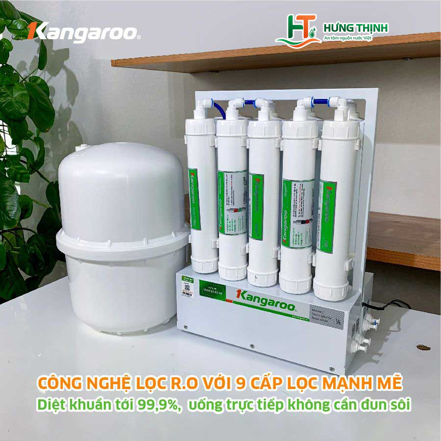 Máy lọc nước để gầm Kangaroo KGHP66 trang bị 9 cấp lọc mạnh mẽ