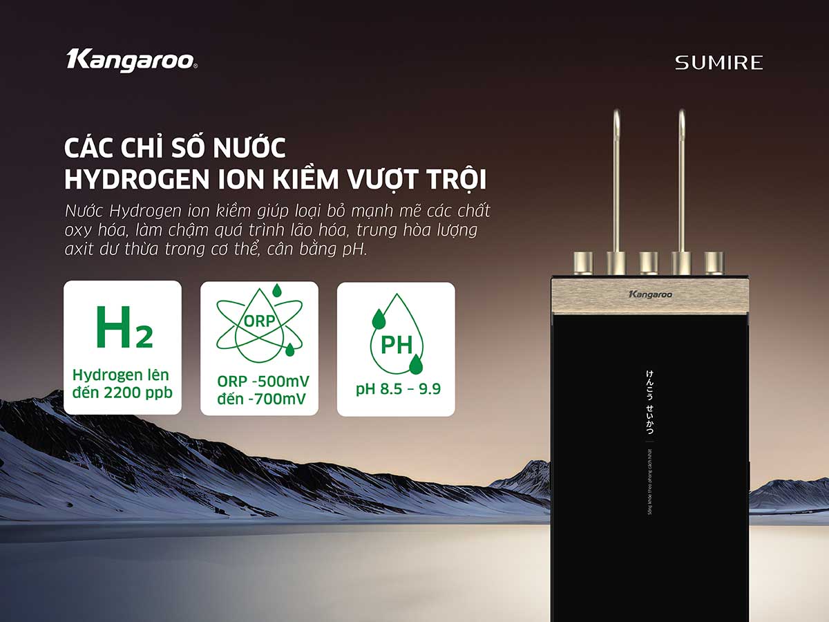 Kangaroo Hưng Thịnh – Tổng Kho Kangaroo Chính Hãng | So sánh máy lọc nước Sumire Hydrogen ion kiềm nóng lạnh của Kangaroo: