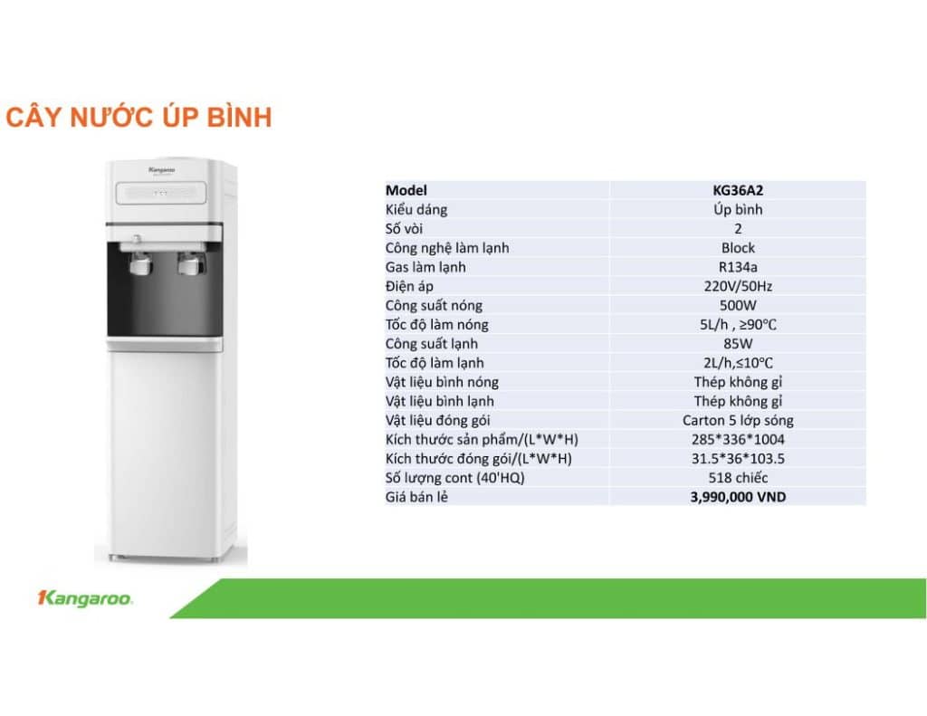 Cây nước nóng lạnh Kangaroo KG36A2