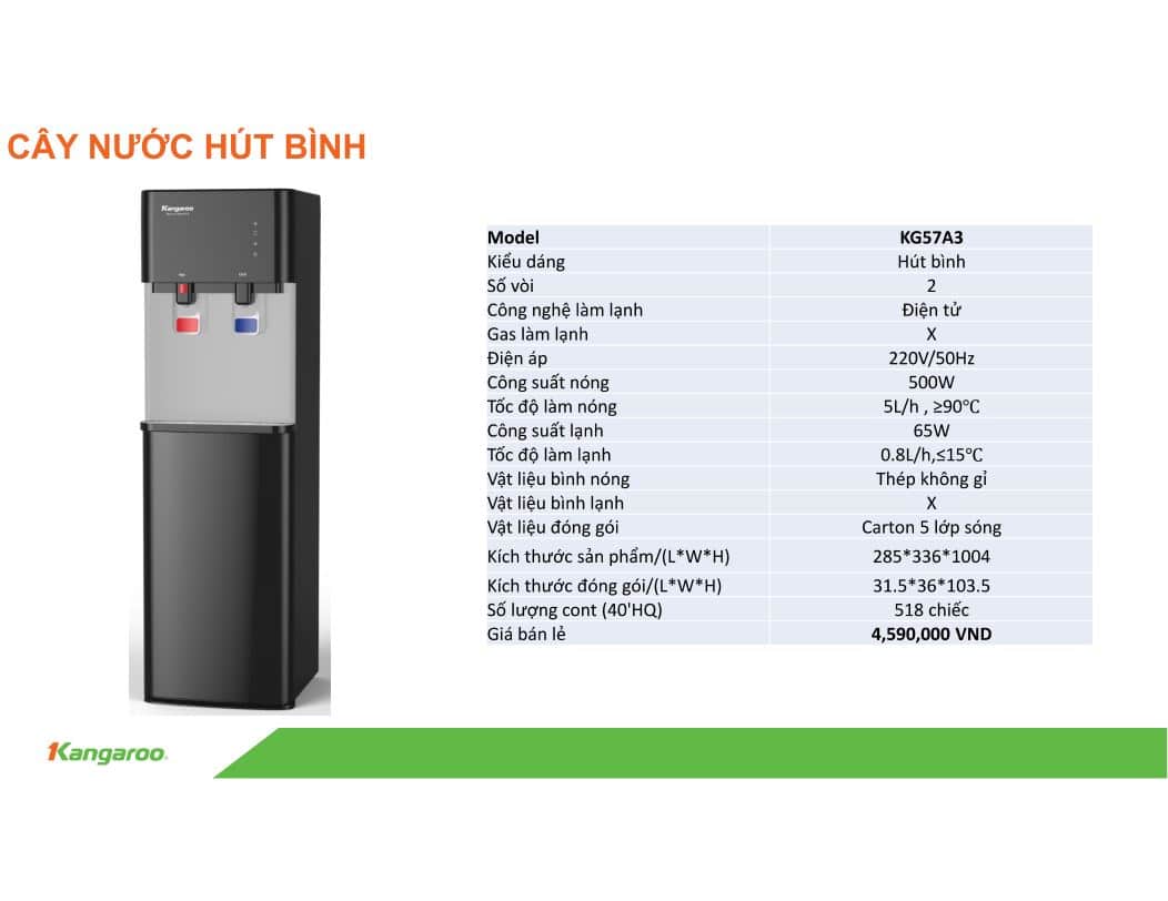 Cây nước nóng lạnh Kangaroo KG57A3