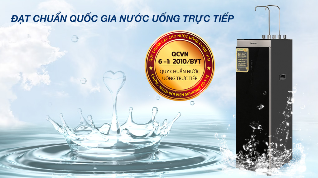 Máy lọc nước RO nóng nguội lạnh Hydrogen Kangaroo KG12A8 12 lõi - Chứng nhận đạt chuẩn nước sạch quốc gia 