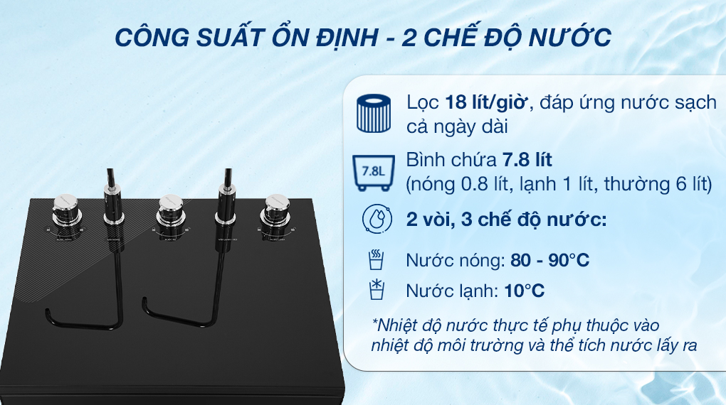 Máy lọc nước RO nóng nguội lạnh Kangaroo KG10A17 10 lõi - Công suất