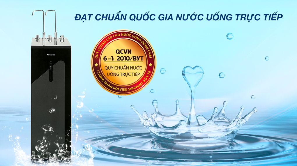 Máy lọc nước RO nóng nguội lạnh Kangaroo KG10A18 10 lõi - Đạt chuẩn quốc giá nước uống trực tiếp