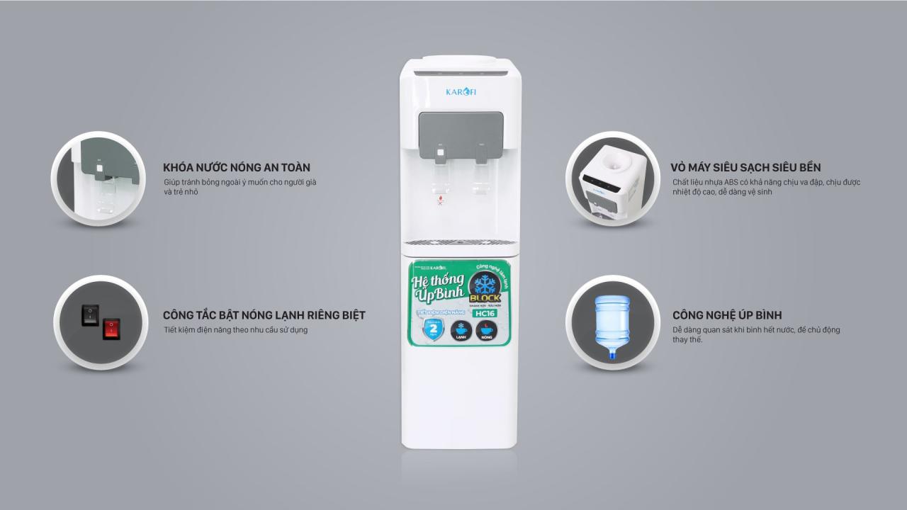 Cây nước nóng lạnh Karofi úp bình HC16