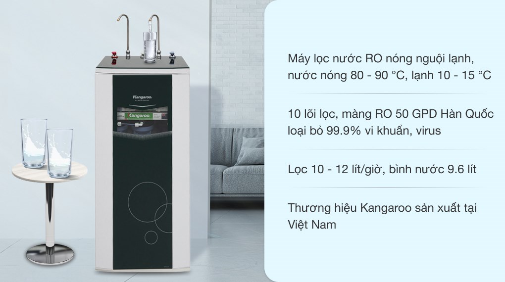 Máy lọc nước RO nóng nguội lạnh Kangaroo KG10A3 10 lõi