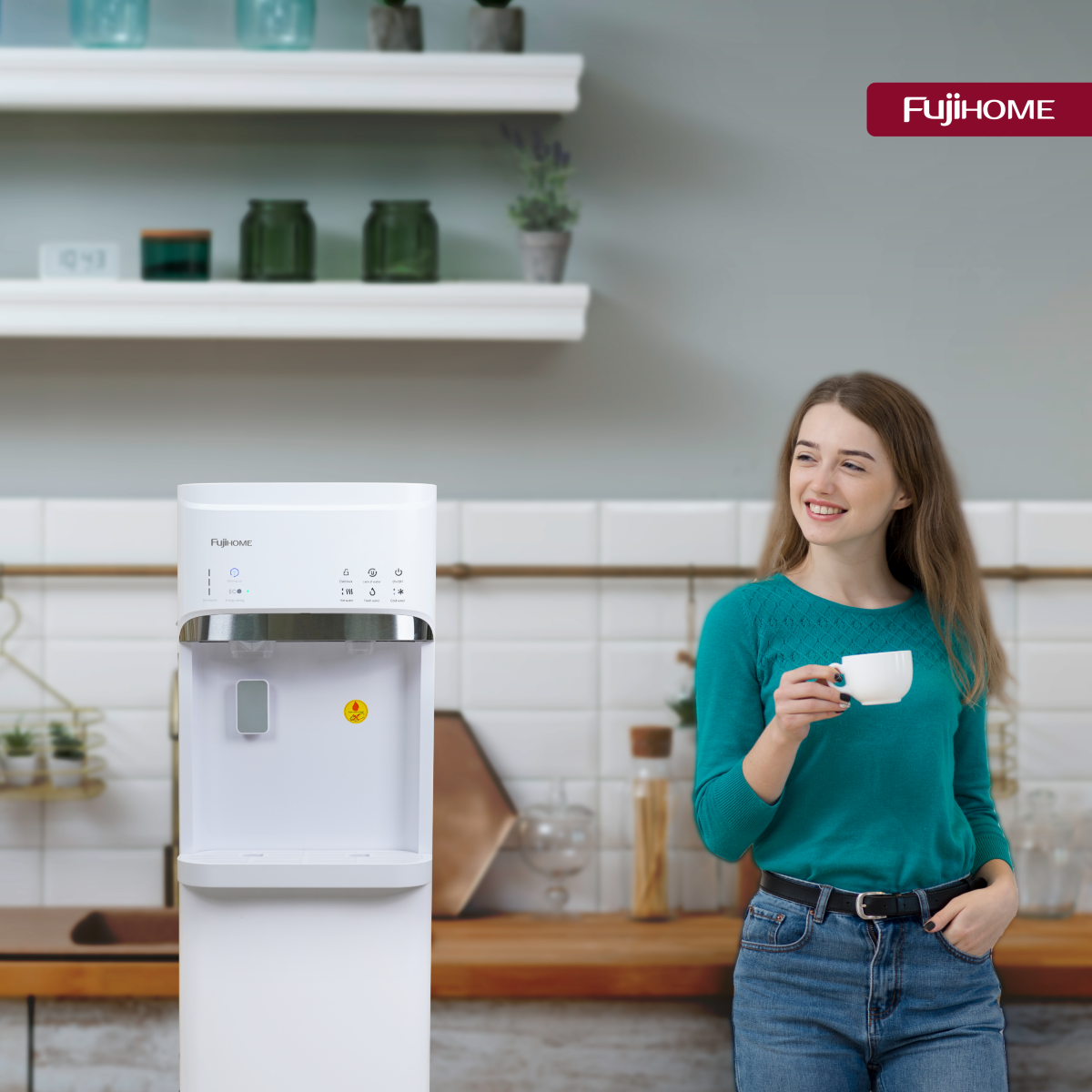 Cây nước nóng lạnh bình âm kèm chức năng làm đá Fujihome WD628C-IM