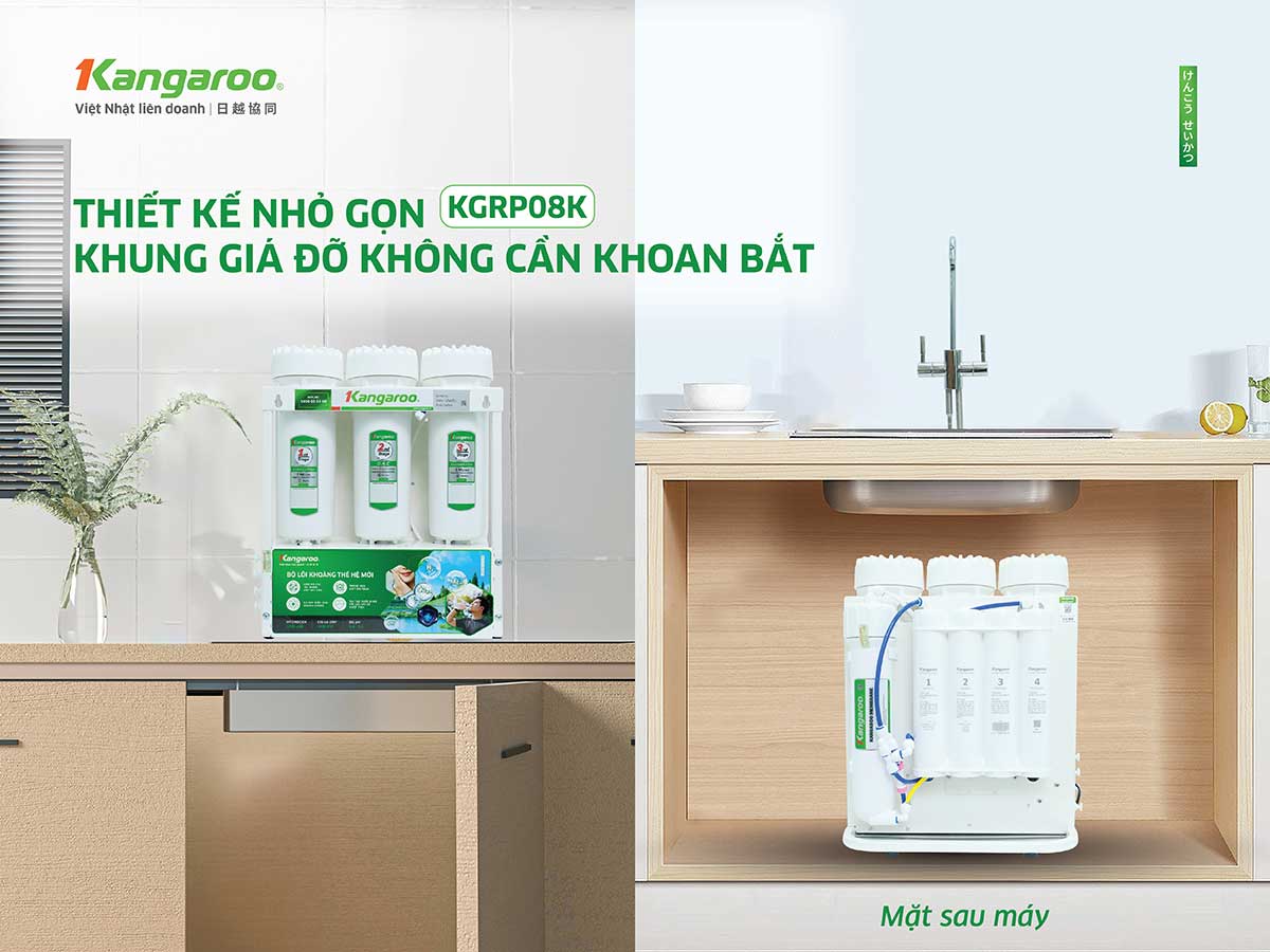 Thiết kế nhỏ gọn, khung giá đỡ không cần khoan bắt