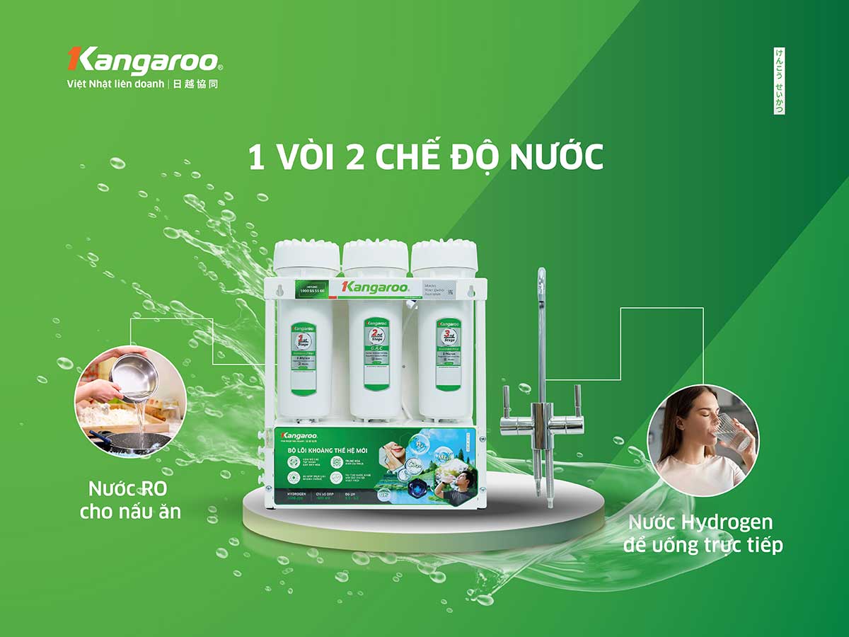 1 vòi 2 chế độ nước RO/Hydrogen