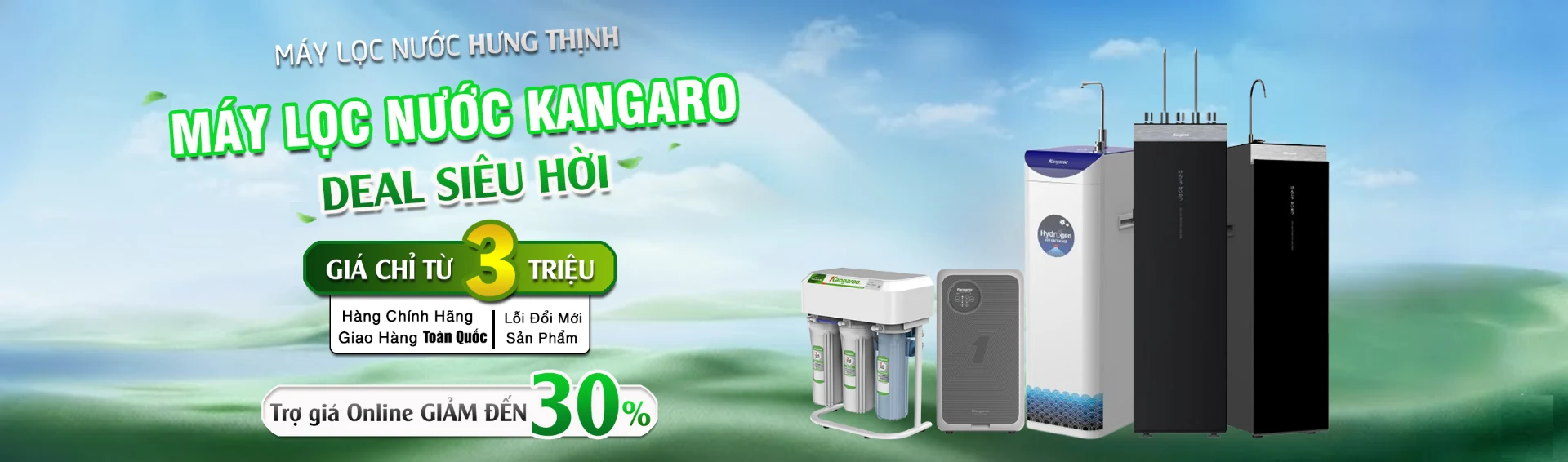 Banner may loc nuoc Kangaroo Hung Thinh