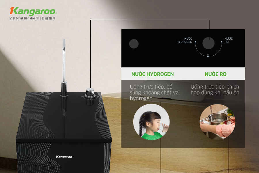 máy lọc nước kangaroo KG100HC3 1 vòi 2 chế độ nước RO Tinh khiết - Hydrogen tiện lợi